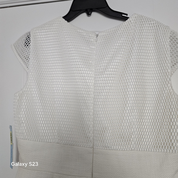 White Dress with Mesh Inserts by Antonio Melani - Picture 7 of 8